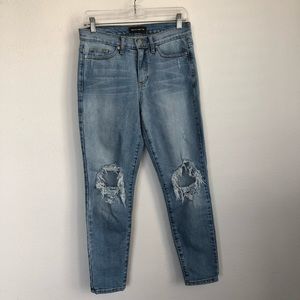 Daniel Patrick Knee Distress High Rise Denim Jeans